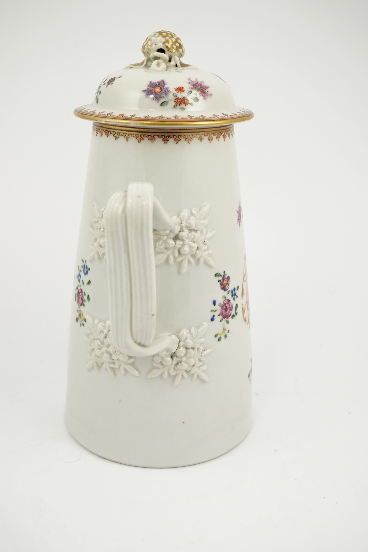 A Chinese export famille rose coffee pot, Qianlong period